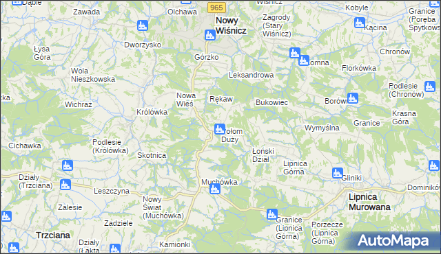 mapa Połom Duży, Połom Duży na mapie Targeo