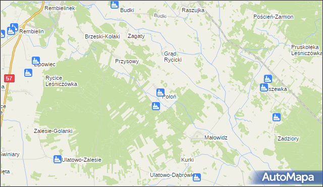 mapa Połoń, Połoń na mapie Targeo