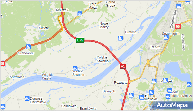 mapa Polskie Stwolno, Polskie Stwolno na mapie Targeo