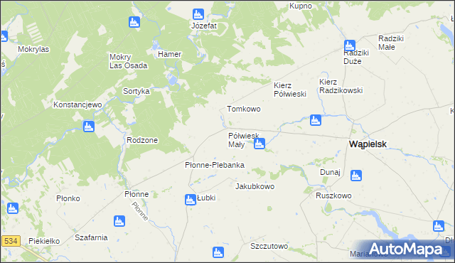 mapa Półwiesk Mały, Półwiesk Mały na mapie Targeo