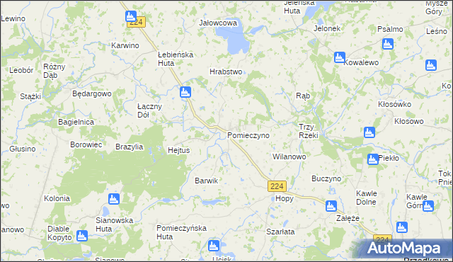 mapa Pomieczyno, Pomieczyno na mapie Targeo