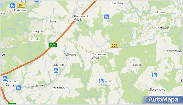 mapa Pomorska Wieś, Pomorska Wieś na mapie Targeo