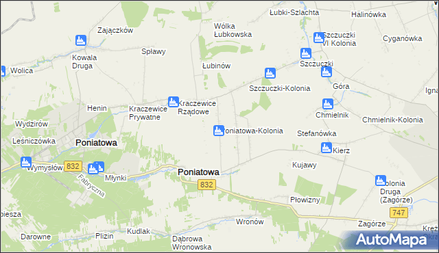 mapa Poniatowa-Kolonia, Poniatowa-Kolonia na mapie Targeo