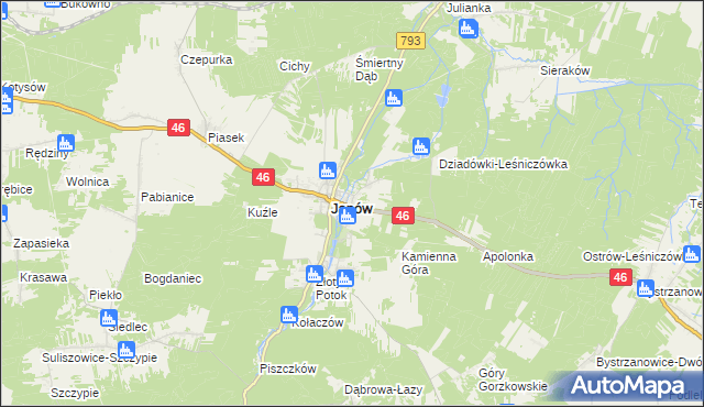 mapa Ponik gmina Janów, Ponik gmina Janów na mapie Targeo