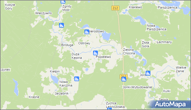 mapa Popielewo gmina Konarzyny, Popielewo gmina Konarzyny na mapie Targeo
