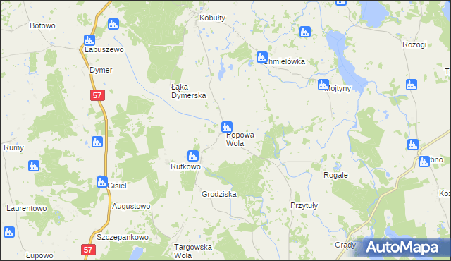 mapa Popowa Wola, Popowa Wola na mapie Targeo