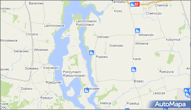 mapa Popowo gmina Kruszwica, Popowo gmina Kruszwica na mapie Targeo