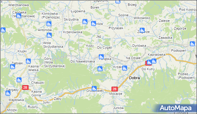 mapa Porąbka gmina Dobra, Porąbka gmina Dobra na mapie Targeo