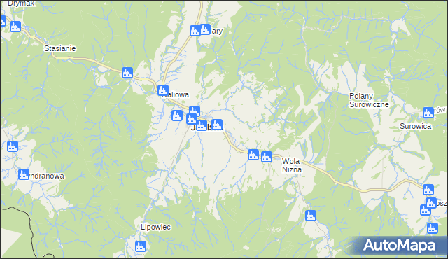 mapa Posada Jaśliska, Posada Jaśliska na mapie Targeo