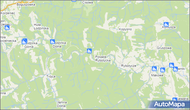 mapa Posada Rybotycka, Posada Rybotycka na mapie Targeo