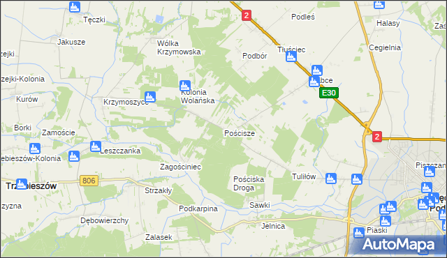 mapa Pościsze, Pościsze na mapie Targeo