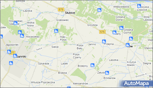 mapa Potok Biały, Potok Biały na mapie Targeo