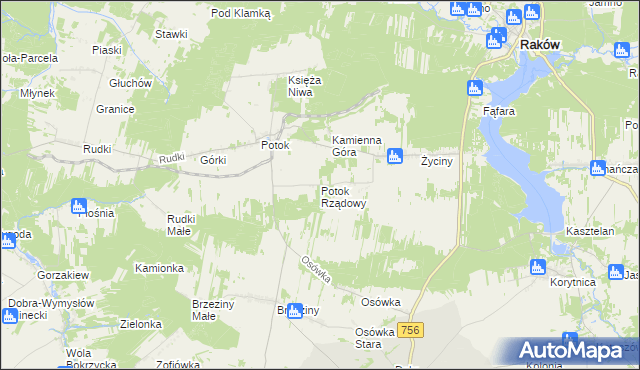 mapa Potok Rządowy, Potok Rządowy na mapie Targeo