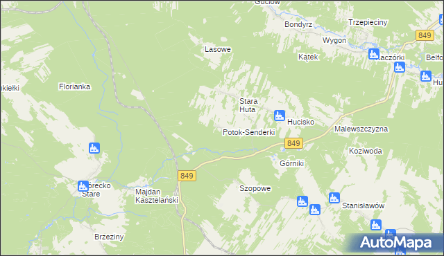 mapa Potok-Senderki, Potok-Senderki na mapie Targeo