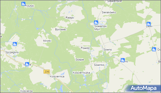 mapa Powidz gmina Polanów, Powidz gmina Polanów na mapie Targeo