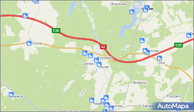 mapa Poźrzadło, Poźrzadło na mapie Targeo