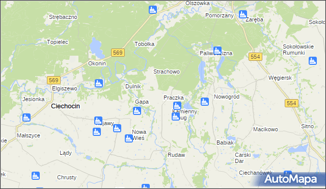 mapa Praczka, Praczka na mapie Targeo