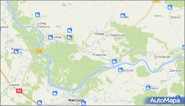 mapa Prawików, Prawików na mapie Targeo