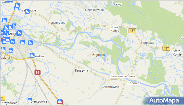 mapa Prędocin gmina Skarbimierz, Prędocin gmina Skarbimierz na mapie Targeo