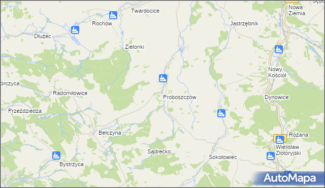 mapa Proboszczów, Proboszczów na mapie Targeo