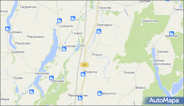 mapa Procyń, Procyń na mapie Targeo