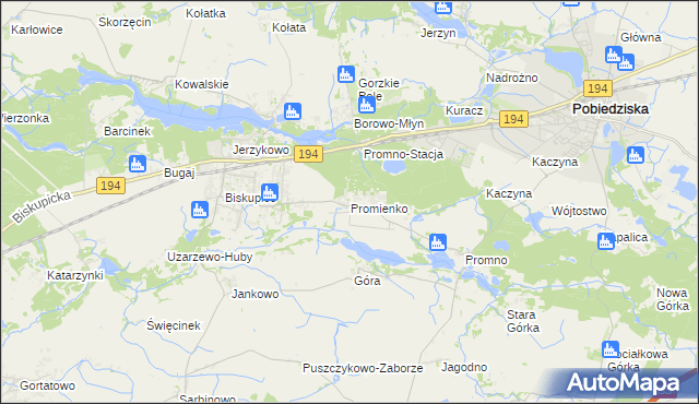 mapa Promienko, Promienko na mapie Targeo