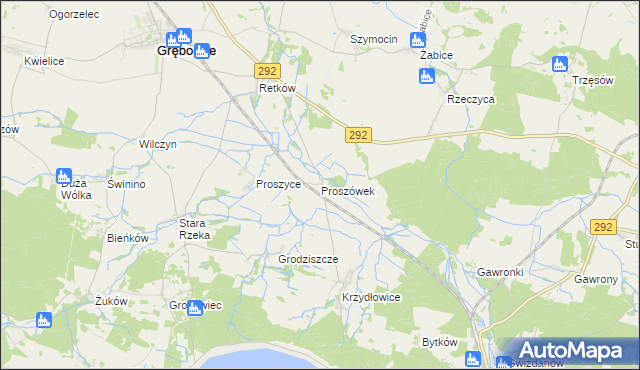 mapa Proszówek, Proszówek na mapie Targeo