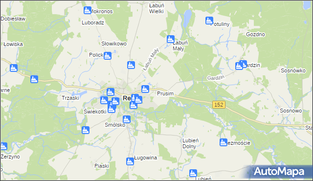 mapa Prusim gmina Resko, Prusim gmina Resko na mapie Targeo