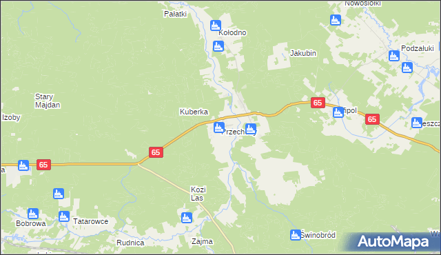 mapa Przechody gmina Gródek, Przechody gmina Gródek na mapie Targeo