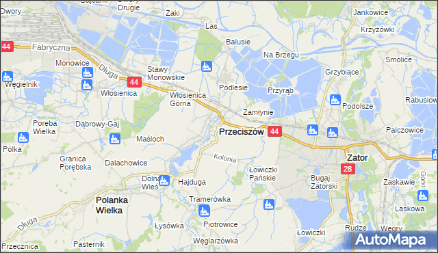 mapa Przeciszów, Przeciszów na mapie Targeo