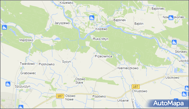 mapa Przeciwnica, Przeciwnica na mapie Targeo