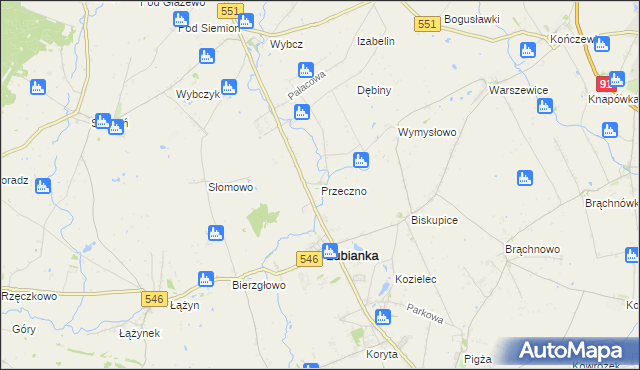 mapa Przeczno gmina Łubianka, Przeczno gmina Łubianka na mapie Targeo