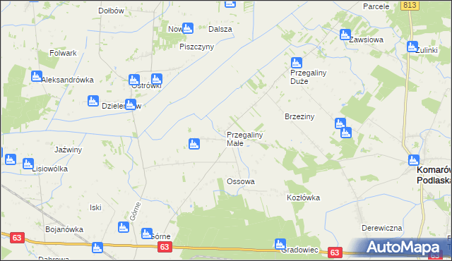 mapa Przegaliny Małe, Przegaliny Małe na mapie Targeo