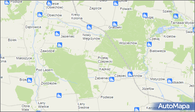 mapa Przełaj Czepiecki, Przełaj Czepiecki na mapie Targeo