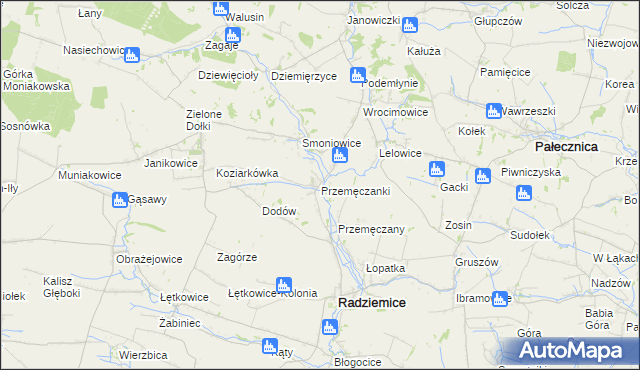 mapa Przemęczanki, Przemęczanki na mapie Targeo