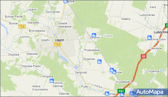 mapa Przesiadłów, Przesiadłów na mapie Targeo