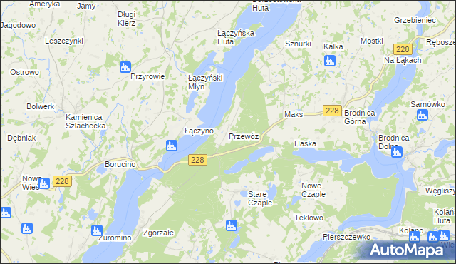 mapa Przewóz gmina Chmielno, Przewóz gmina Chmielno na mapie Targeo