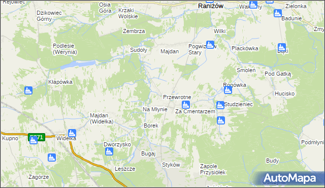 mapa Przewrotne, Przewrotne na mapie Targeo