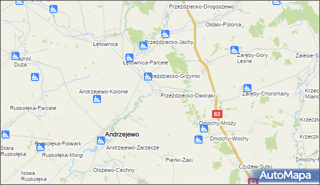 mapa Przeździecko-Dworaki, Przeździecko-Dworaki na mapie Targeo