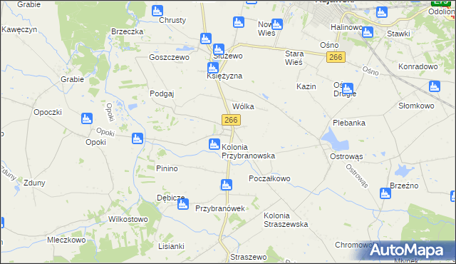 mapa Przybranowo, Przybranowo na mapie Targeo