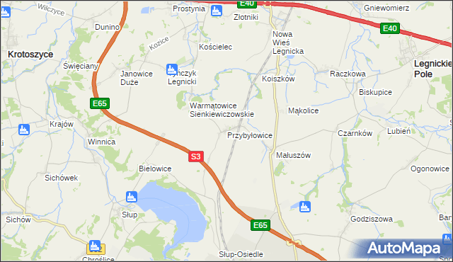 mapa Przybyłowice, Przybyłowice na mapie Targeo