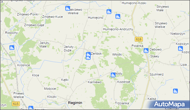 mapa Przybyszewo gmina Regimin, Przybyszewo gmina Regimin na mapie Targeo