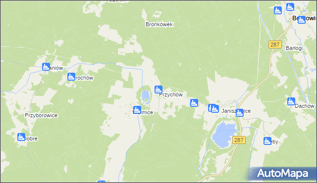 mapa Przychów, Przychów na mapie Targeo