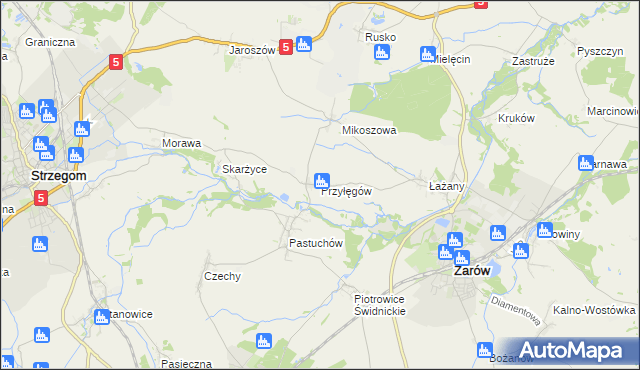 mapa Przyłęgów, Przyłęgów na mapie Targeo