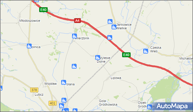 mapa Przylesie Dolne, Przylesie Dolne na mapie Targeo