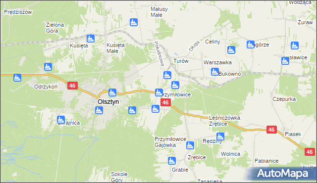 mapa Przymiłowice, Przymiłowice na mapie Targeo