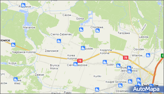 mapa Przysów, Przysów na mapie Targeo