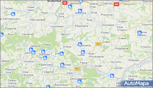 mapa Przytkowice, Przytkowice na mapie Targeo