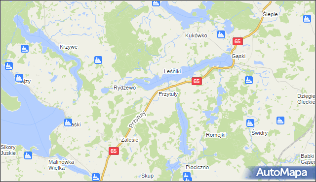 mapa Przytuły gmina Ełk, Przytuły gmina Ełk na mapie Targeo