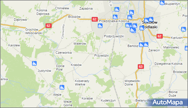 mapa Przywózki, Przywózki na mapie Targeo